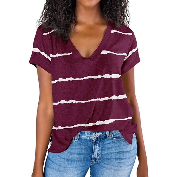 shirt women 2021 striped v neck summer t shirts three color casual short sleeve woman basic tees streetwear female women's t-shirt, White
shirt women 2021 striped v neck summer t shirts three color casual short sleeve woman basic tees streetwear female women's t-shirt, White