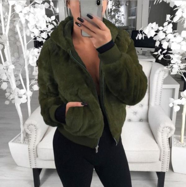 women's fur & faux plush jacket hooded short coat zipper loose long sleeve women cardigan warm streetwear autumn winter fashion, Black
women's fur & faux plush jacket hooded short coat zipper loose long sleeve women cardigan warm streetwear autumn winter fashion, Black
