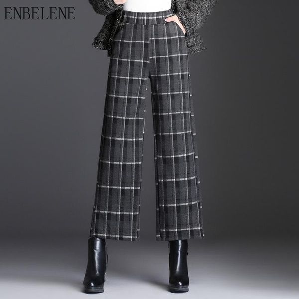 women's pants & capris 2021 winter woollen ankle-length women grey black plaid high waist for female loose wide leg office lady gj261, Black;white
women's pants & capris 2021 winter woollen ankle-length women grey black plaid high waist for female loose wide leg office lady gj261, Black;white