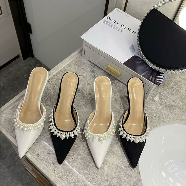 80% off shoes women sandals summer new fashion beaded pointed mules women's stiletto stilettos, Black
80% off shoes women sandals summer new fashion beaded pointed mules women's stiletto stilettos, Black