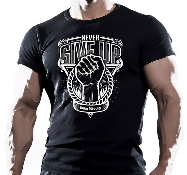 never give up bodybuilding gym tee workout motivation mens t shirt ufc muay thai, White;black
never give up bodybuilding gym tee workout motivation mens t shirt ufc muay thai, White;black