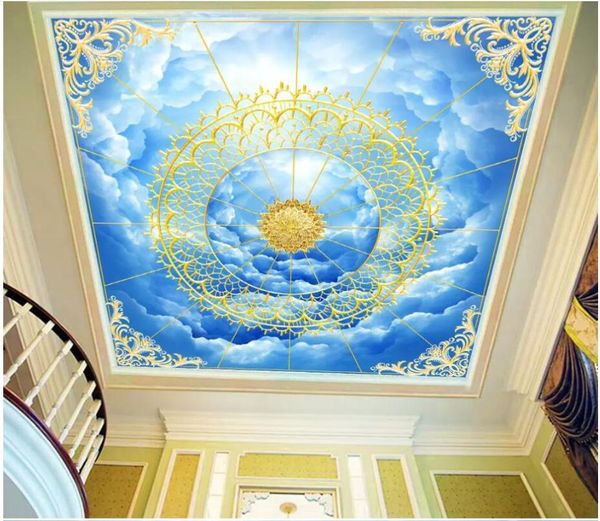 custom po mural 3d ceiling murals wallpaper gold diamond flower blue sky white clouds living room for walls wallpapers
custom po mural 3d ceiling murals wallpaper gold diamond flower blue sky white clouds living room for walls wallpapers