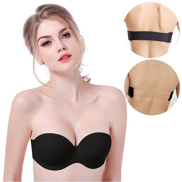 wireless women push up bra strapless women's bras underwired 1/2 cup back band dress wedding backless invisible black beige maternity i, White
wireless women push up bra strapless women's bras underwired 1/2 cup back band dress wedding backless invisible black beige maternity i, White