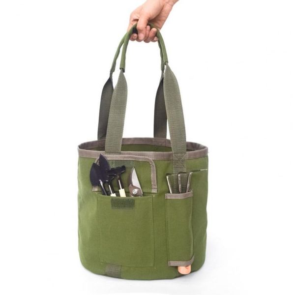 fishing accessories army green canvas portable rainproof garden tool bucket tote bag for outdoor large capacity camping
fishing accessories army green canvas portable rainproof garden tool bucket tote bag for outdoor large capacity camping