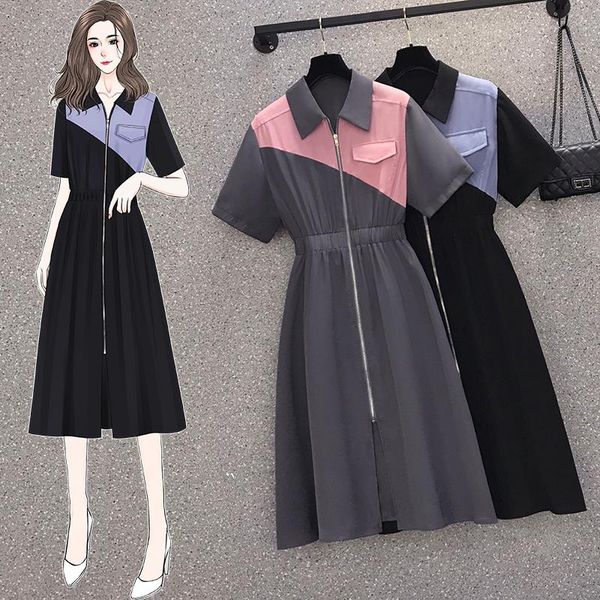 plus size dresses women loose shirt l-4xl dress  xxxl 3xl xxxxl slim casual blouses blusas short sleeve zipper a-line holiday, Black 
plus size dresses women loose shirt l-4xl dress  xxxl 3xl xxxxl slim casual blouses blusas short sleeve zipper a-line holiday, Black