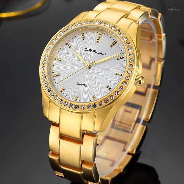 wristwatches fashion women watches crrju clock female gold steel army military quartz watch ladies sport relogio masculino, Slivery;brown
wristwatches fashion women watches crrju clock female gold steel army military quartz watch ladies sport relogio masculino, Slivery;brown