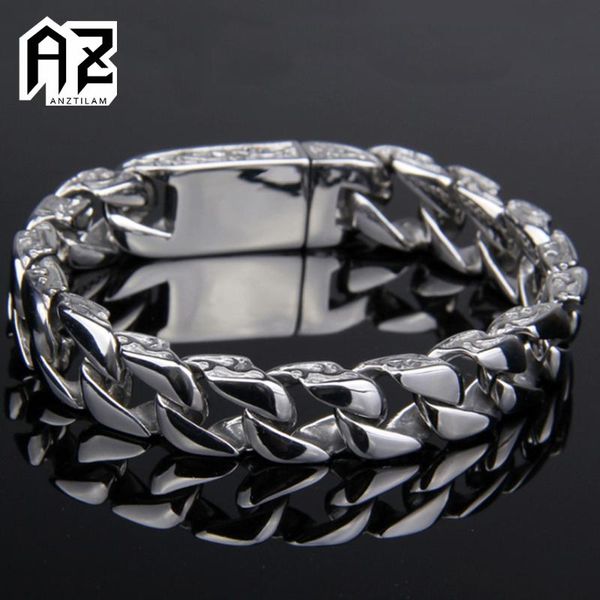 link, chain az 21mm large personality punk bracelet silver color stainless steel bracelets for women men goth jewelry gifts, Black
link, chain az 21mm large personality punk bracelet silver color stainless steel bracelets for women men goth jewelry gifts, Black