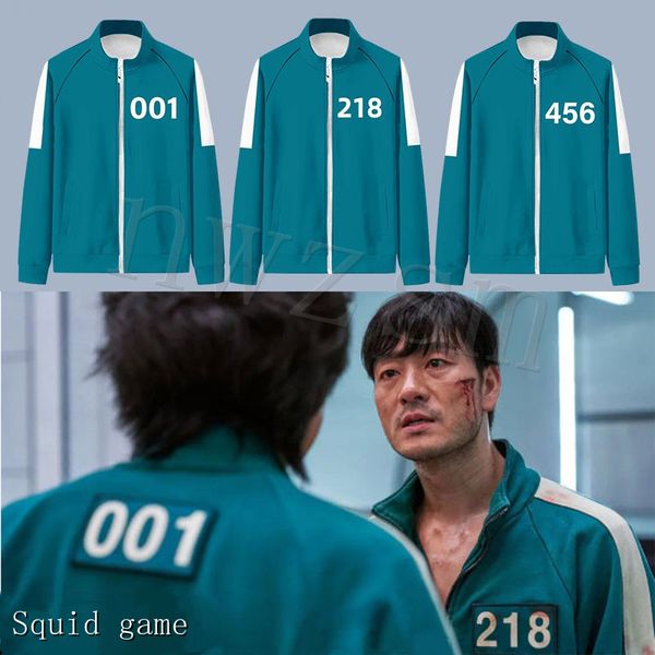 south korean squid game jacket li zhengjae coat for men sportswear number 456 national tide autumn sweater round six cosplay, Black
south korean squid game jacket li zhengjae coat for men sportswear number 456 national tide autumn sweater round six cosplay, Black
