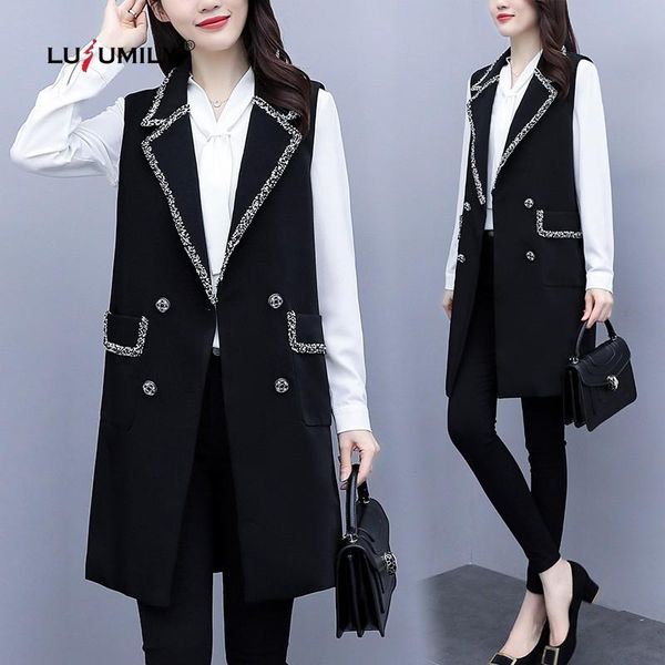 women's vests lusumily fashion long vest women black waistcoat jacket vintage female sleeveless plus size 5xl outwear office, Black;white
women's vests lusumily fashion long vest women black waistcoat jacket vintage female sleeveless plus size 5xl outwear office, Black;white