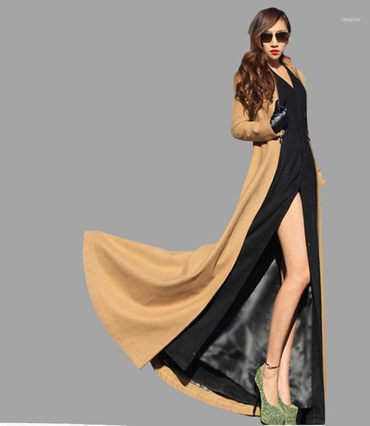 women's wool coat autumn winter 2021 fashion classic solid woolen jacket slim thicken long outerwear female1, Black
women's wool coat autumn winter 2021 fashion classic solid woolen jacket slim thicken long outerwear female1, Black