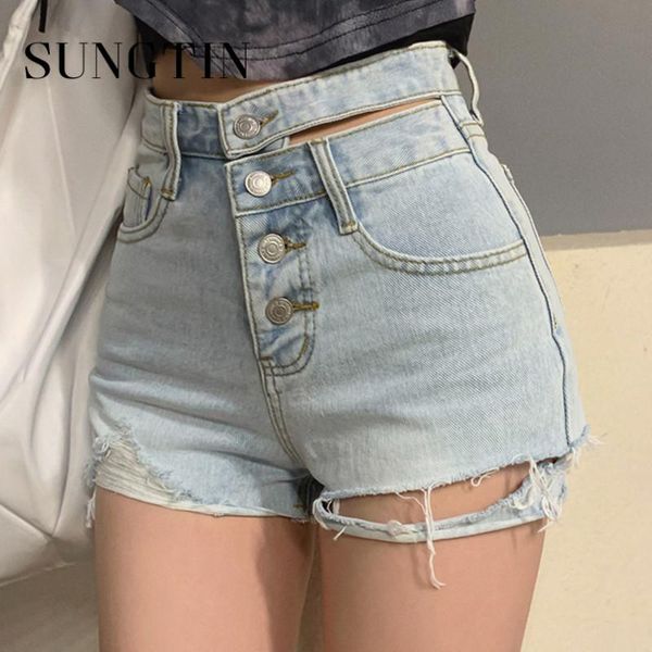 women's jeans sungtin women ripped jean shorts bodycon high waist denim female vintage korean design short pants streetwear summer, Blue
women's jeans sungtin women ripped jean shorts bodycon high waist denim female vintage korean design short pants streetwear summer, Blue