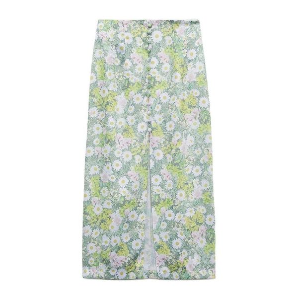 diyig woman 2021 summer women's green daisy flower printed high waist front split straight skirt skirts, Black
diyig woman 2021 summer women's green daisy flower printed high waist front split straight skirt skirts, Black