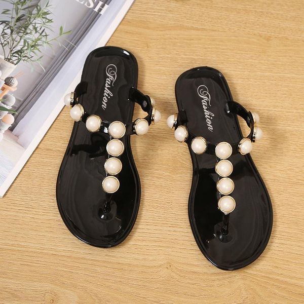 slippers women flip-flop fashion simple flat bottom ladies pearl outside sandals female shoes, Black
slippers women flip-flop fashion simple flat bottom ladies pearl outside sandals female shoes, Black