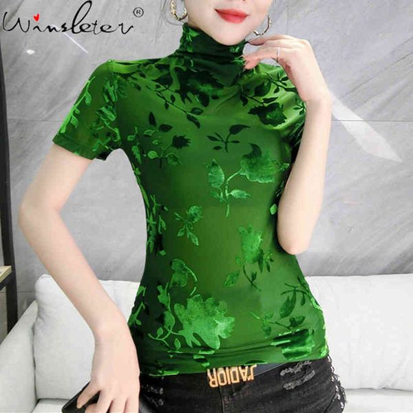 women's t-shirt summer korean style turtleneck jacquard weave women short sleeve casual bottoming shirt green tees t1313, White
women's t-shirt summer korean style turtleneck jacquard weave women short sleeve casual bottoming shirt green tees t1313, White