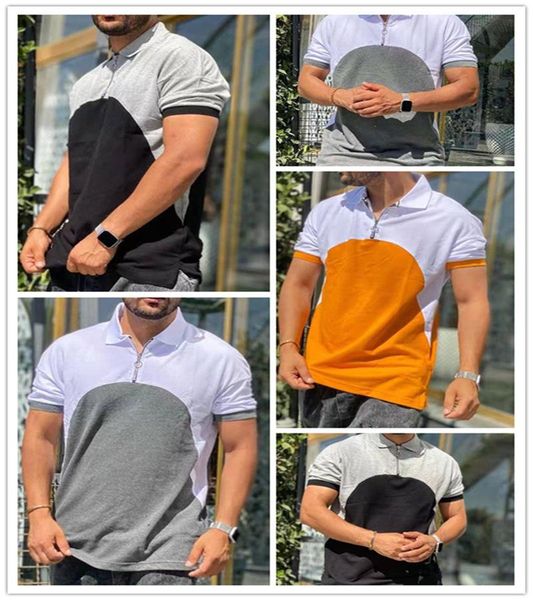 men's polos 2021 sports brand wear casual stitching collar spelling loose-fitting short-sleeved t-shirt, White;black
men's polos 2021 sports brand wear casual stitching collar spelling loose-fitting short-sleeved t-shirt, White;black