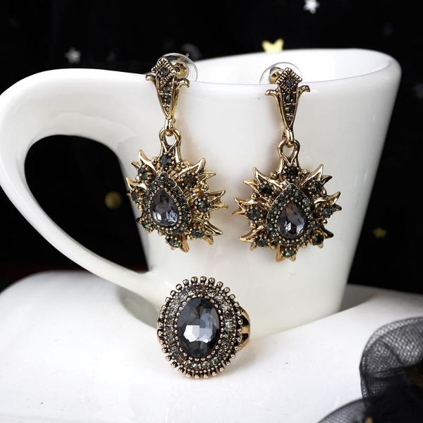 earrings & necklace sunspicems fashion antique gold color drop ring bohemia gray crystal wedding jewelry sets turkish bridal gift, Silver
earrings & necklace sunspicems fashion antique gold color drop ring bohemia gray crystal wedding jewelry sets turkish bridal gift, Silver