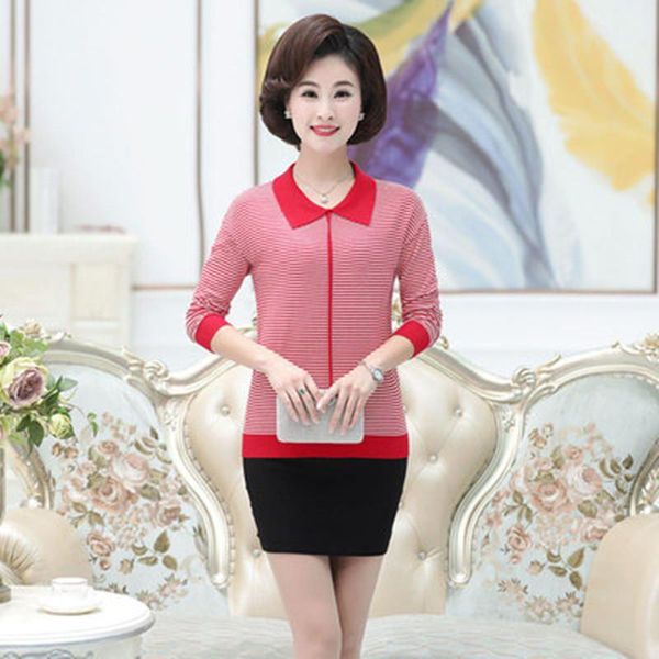 women's sweaters button striped loose mother autumn lapel bottoming shirt 50-year-old sweater middle-aged and elderly women knitted pul, White;black
women's sweaters button striped loose mother autumn lapel bottoming shirt 50-year-old sweater middle-aged and elderly women knitted pul, White;black