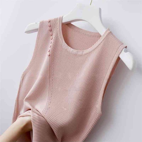 summer o-neck button patchwork tank women fashion solid knitted vest tees casual ribbed sleeveless t-shirt mujer 210522, White
summer o-neck button patchwork tank women fashion solid knitted vest tees casual ribbed sleeveless t-shirt mujer 210522, White