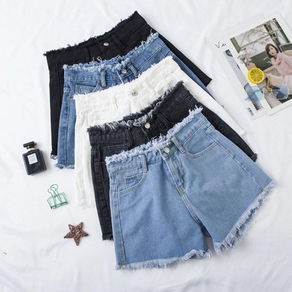 women's shorts jean women summer 2021 fashion tattered pockets high waist straight korean streetwear clothes casual short femme, White;black
women's shorts jean women summer 2021 fashion tattered pockets high waist straight korean streetwear clothes casual short femme, White;black