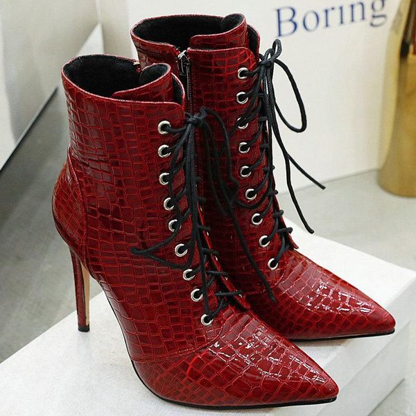 boots autumn all-match solid color ankle high-grade patent leather fashion pointed toe strap stiletto heel winter women's shoes, Black
boots autumn all-match solid color ankle high-grade patent leather fashion pointed toe strap stiletto heel winter women's shoes, Black