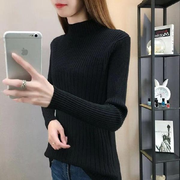 women's sweaters 2021 loose turtleneck pullover sweater long sleeve bottoming one, White;black
women's sweaters 2021 loose turtleneck pullover sweater long sleeve bottoming one, White;black