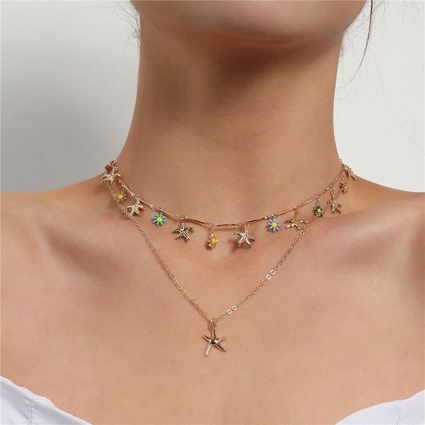 chains 2021 fashion starfish multicolor flower pendant necklace statement clavicle chain layered necklaces trend female collar jewelry, Silver
chains 2021 fashion starfish multicolor flower pendant necklace statement clavicle chain layered necklaces trend female collar jewelry, Silver