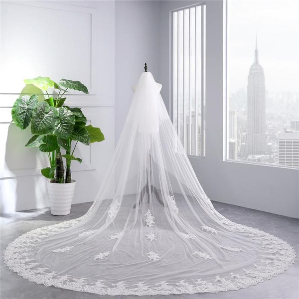 bridal veils 2021 voile 3.5 meter veil two layer lace edge ivory white cathedral wedding long veu de noi longo, Black
bridal veils 2021 voile 3.5 meter veil two layer lace edge ivory white cathedral wedding long veu de noi longo, Black