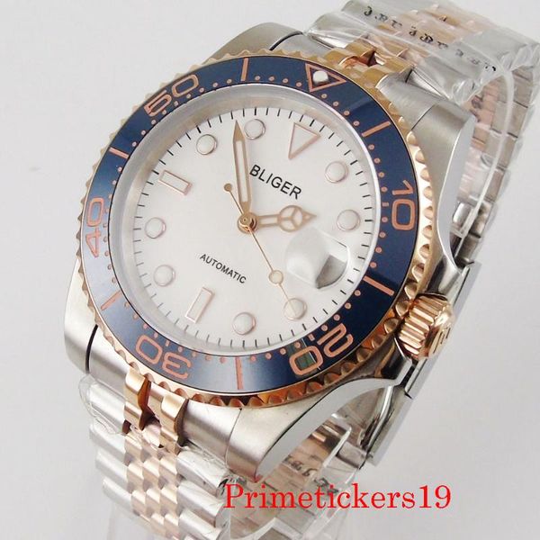 wristwatches bliger men's wristwatch nh35 miyota 8215 automatic movement rose gold plated case jubilee strap solid back blue color beze, Slivery;brown
wristwatches bliger men's wristwatch nh35 miyota 8215 automatic movement rose gold plated case jubilee strap solid back blue color beze, Slivery;brown