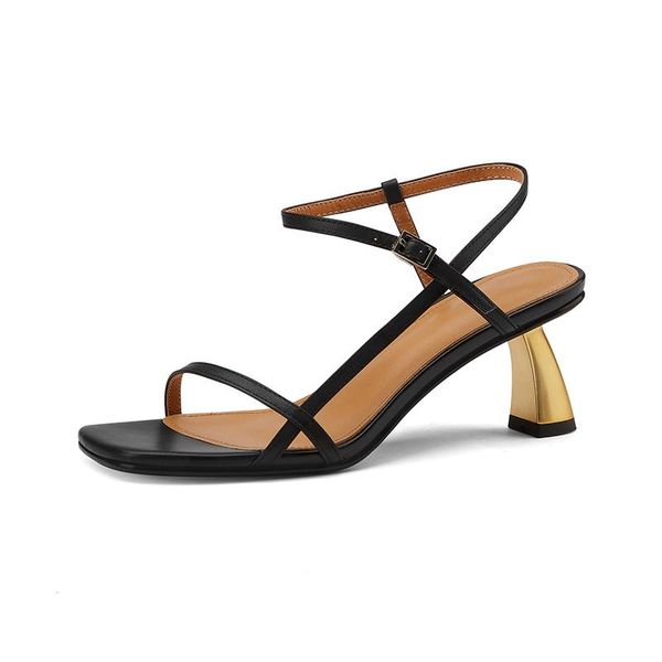 elegant genuine leather women's sandals summer shoes metal high heels pumps women 2021 wedding basic woman, Black
elegant genuine leather women's sandals summer shoes metal high heels pumps women 2021 wedding basic woman, Black