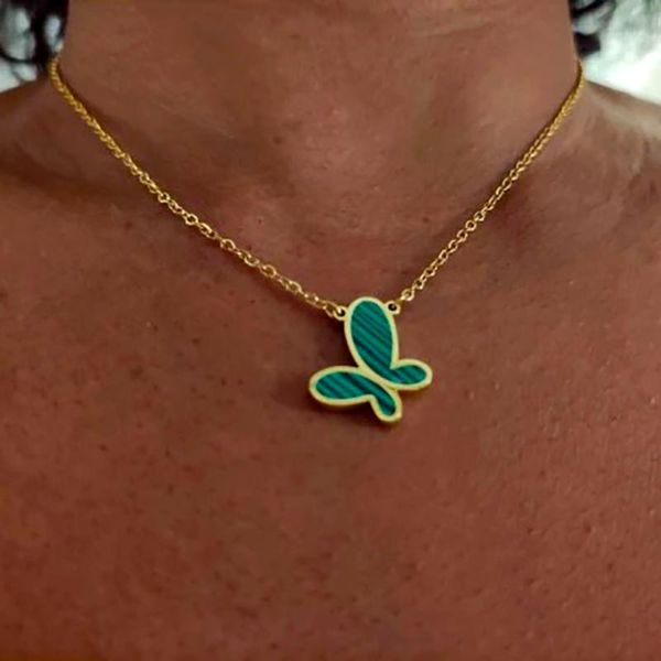 pendant necklaces green butterfly stainless steel necklace for women gold color fashion malachite stone charm collar jewelry, Silver
pendant necklaces green butterfly stainless steel necklace for women gold color fashion malachite stone charm collar jewelry, Silver