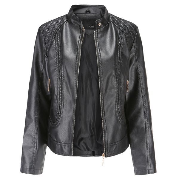 loose pu faux leather jacket women classic moto biker jacket autumn winter lady basic plus size womens outerwear coat clothes 4xl, Black
loose pu faux leather jacket women classic moto biker jacket autumn winter lady basic plus size womens outerwear coat clothes 4xl, Black