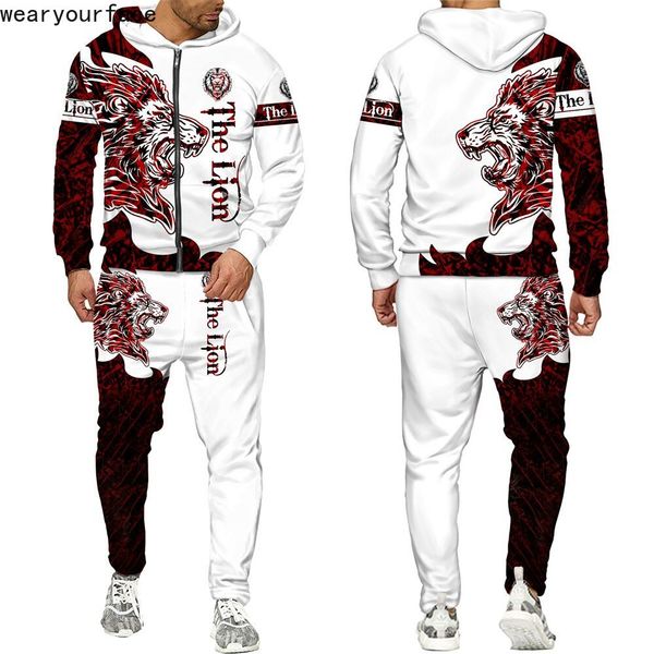 lion and wolf tracksuits 3d all over printed zipper hoodies sweatpants casual sports streetwear vocation men clothing, Gray
lion and wolf tracksuits 3d all over printed zipper hoodies sweatpants casual sports streetwear vocation men clothing, Gray