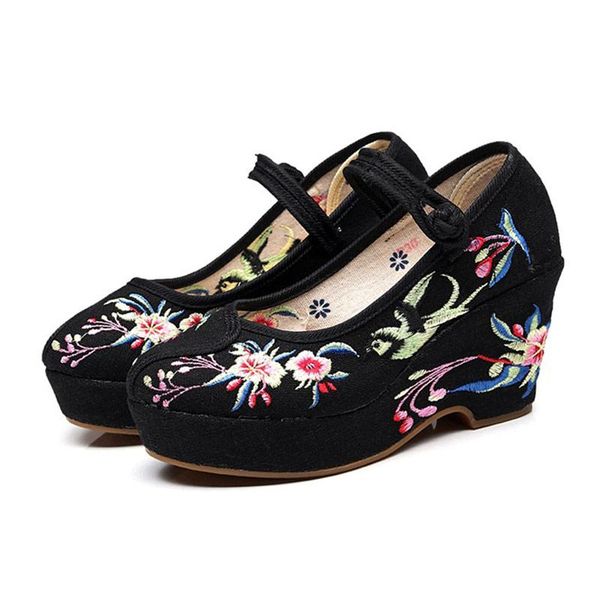 dress shoes flowers embroidery ladies cotton fabric chunky high heels ankle strap women casual comfortable canvas embroidered pumps, Black
dress shoes flowers embroidery ladies cotton fabric chunky high heels ankle strap women casual comfortable canvas embroidered pumps, Black