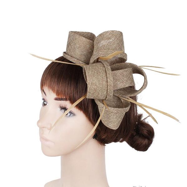 khaki imitation sinamay fascinator hats women wedding with feather hair accessories ladies party show headbands 2021 arrival
khaki imitation sinamay fascinator hats women wedding with feather hair accessories ladies party show headbands 2021 arrival