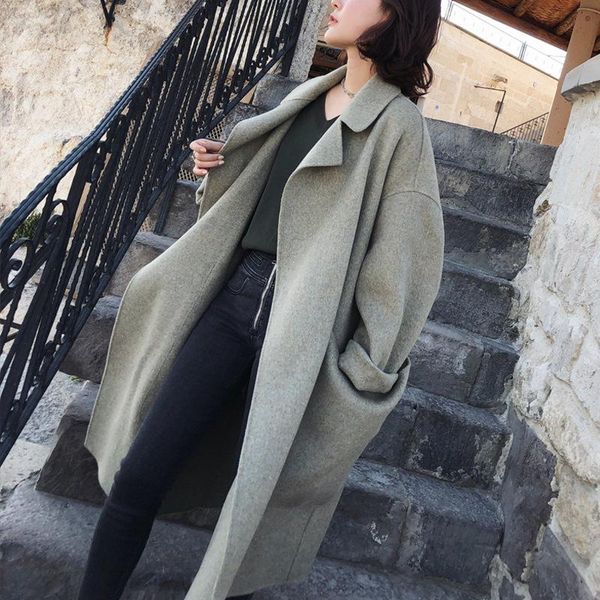 women's wool & blends albaca avocado green overcoat in autumn and winter of 2021, Black
women's wool & blends albaca avocado green overcoat in autumn and winter of 2021, Black