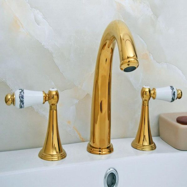 bathroom sink faucets luxury gold color brass double handles 3 holes install widespread deck mounted basin faucet mixer tap mgf023
bathroom sink faucets luxury gold color brass double handles 3 holes install widespread deck mounted basin faucet mixer tap mgf023