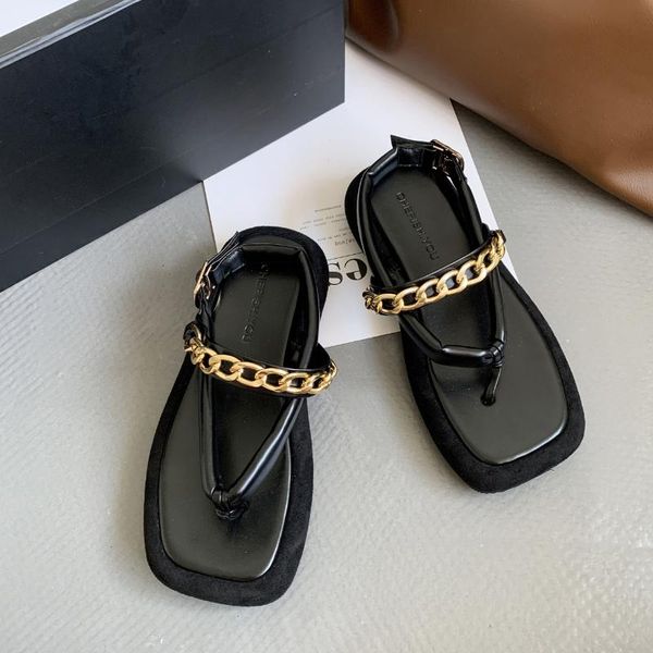 sandals 2021 summer fashion herringbone female metal chain buckle thick bottom korean ins wind, Black
sandals 2021 summer fashion herringbone female metal chain buckle thick bottom korean ins wind, Black