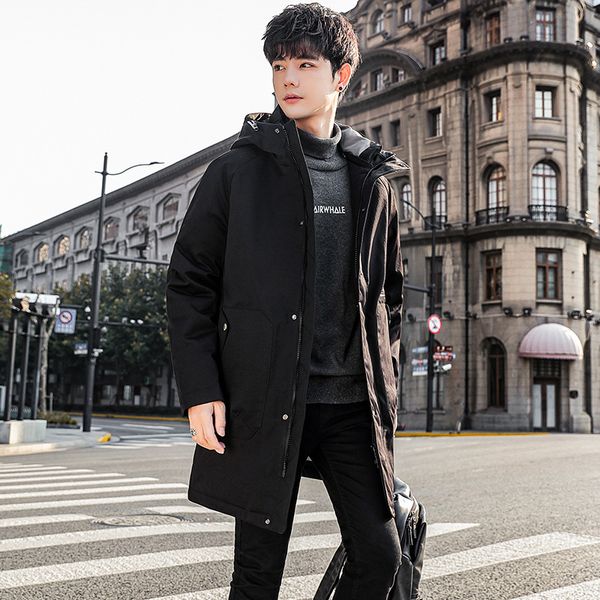 men's down et 2021 winter work middle and long handsome thickened coat fashion brand, Black
men's down et 2021 winter work middle and long handsome thickened coat fashion brand, Black