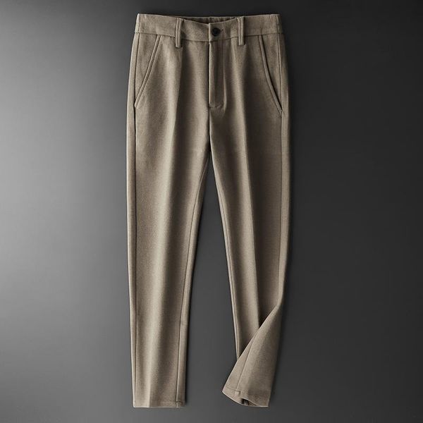men's pants woolen office suit trousers, slim british style business formal thick straight-leg casual trousers, Black
men's pants woolen office suit trousers, slim british style business formal thick straight-leg casual trousers, Black