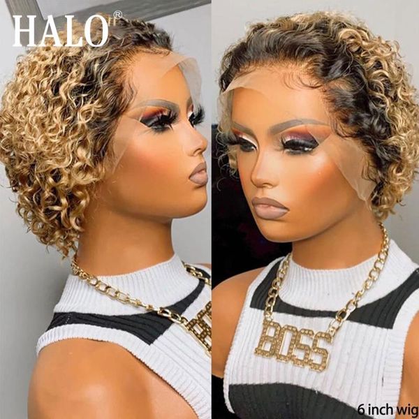 lace wigs halo 6inch honey blonde pixie cut wig preplucked ombre bob part t short curly human hair deep wave, Black;brown
lace wigs halo 6inch honey blonde pixie cut wig preplucked ombre bob part t short curly human hair deep wave, Black;brown