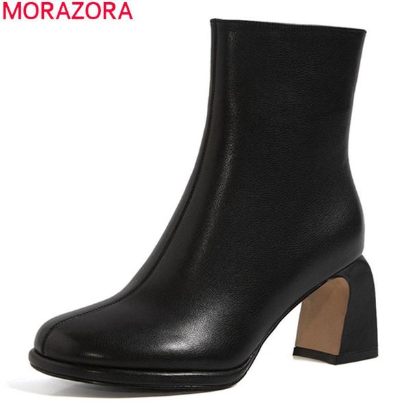 boots morazora genuine leather thick high heels square toe women autumn winter solid color ankle black beige
boots morazora genuine leather thick high heels square toe women autumn winter solid color ankle black beige