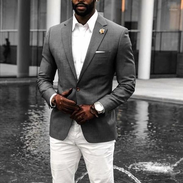 grey mens suits slim fit 2 pcs casual groomsmen wedding tuxedos notch lapel african fashion jacket with white pants 2021 men's & blazer, White;black
grey mens suits slim fit 2 pcs casual groomsmen wedding tuxedos notch lapel african fashion jacket with white pants 2021 men's & blazer, White;black