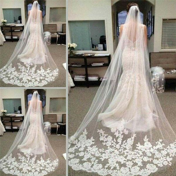 bridal veils white ivory cathedral wedding lace applique edge veil with comb 3m, Black
bridal veils white ivory cathedral wedding lace applique edge veil with comb 3m, Black