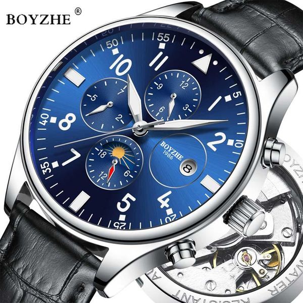 wristwatches boyzhe mens automatic mechanical watch fashion casual leather moon phase luminous sports watches relogio masculino, Slivery;brown
wristwatches boyzhe mens automatic mechanical watch fashion casual leather moon phase luminous sports watches relogio masculino, Slivery;brown