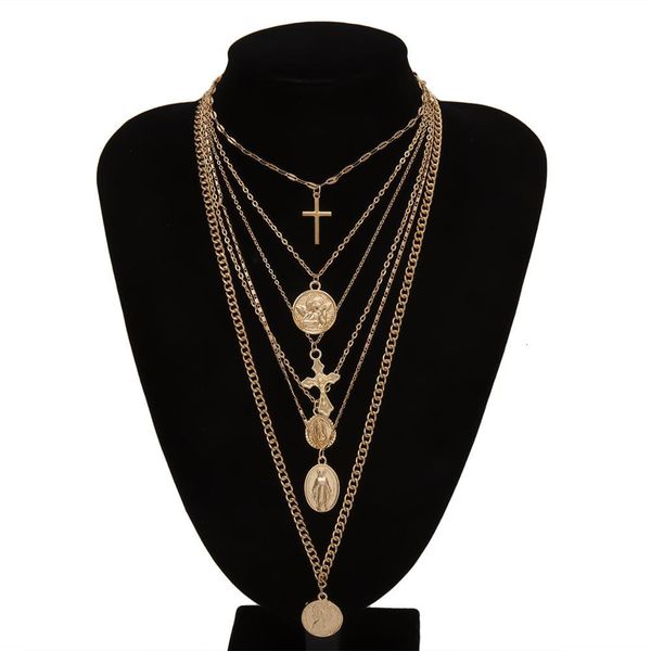 necklaces pendants multi layer carved coin angel pendant choker gothic virgin mary cross chunky chain long women jewelry, Silver
necklaces pendants multi layer carved coin angel pendant choker gothic virgin mary cross chunky chain long women jewelry, Silver