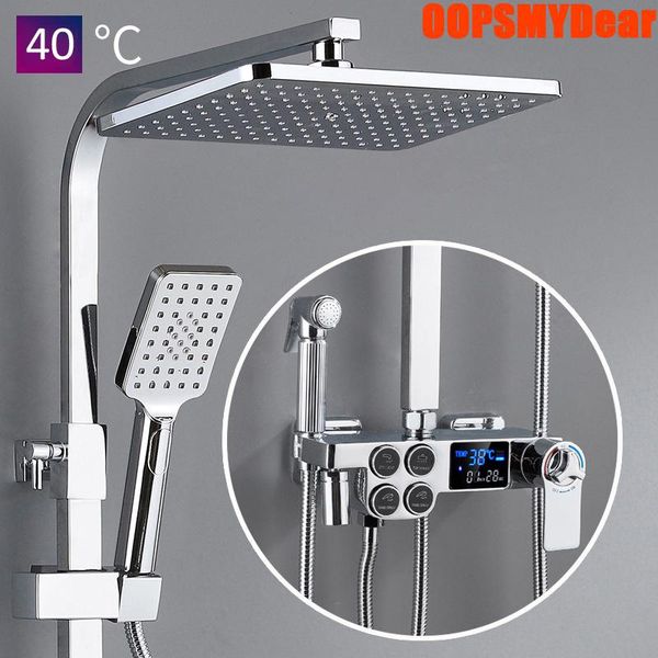 led digital shower system bathroom smart thermostatic shower set wall mount spa rainfall bath faucet cold mixer square head
led digital shower system bathroom smart thermostatic shower set wall mount spa rainfall bath faucet cold mixer square head