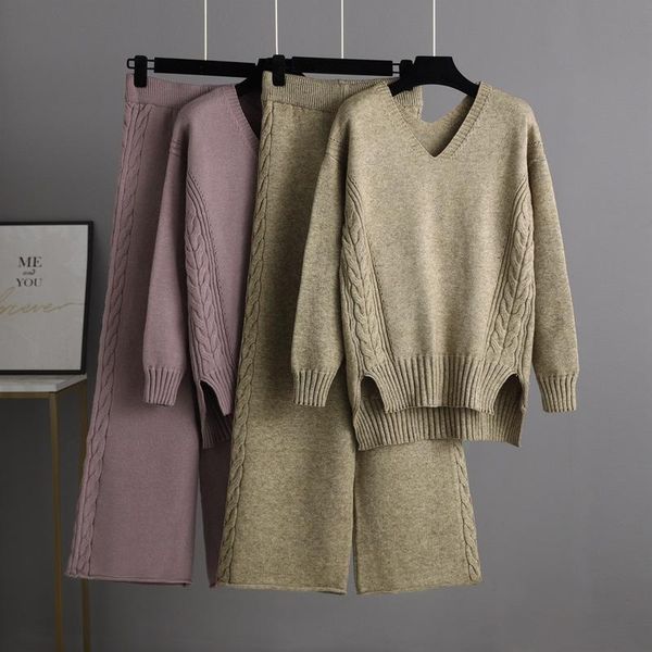women's sweaters 2021 fashion winter knit two piece set women harem pant suits oversized loose jogging knitted tracksuit outfits, White;black
women's sweaters 2021 fashion winter knit two piece set women harem pant suits oversized loose jogging knitted tracksuit outfits, White;black