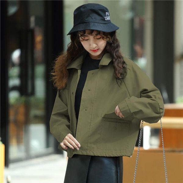 women's jackets 2021 spring autumn cotton womens coat korean version casual female loose long sleeve single breasted button c205, Black;brown
women's jackets 2021 spring autumn cotton womens coat korean version casual female loose long sleeve single breasted button c205, Black;brown