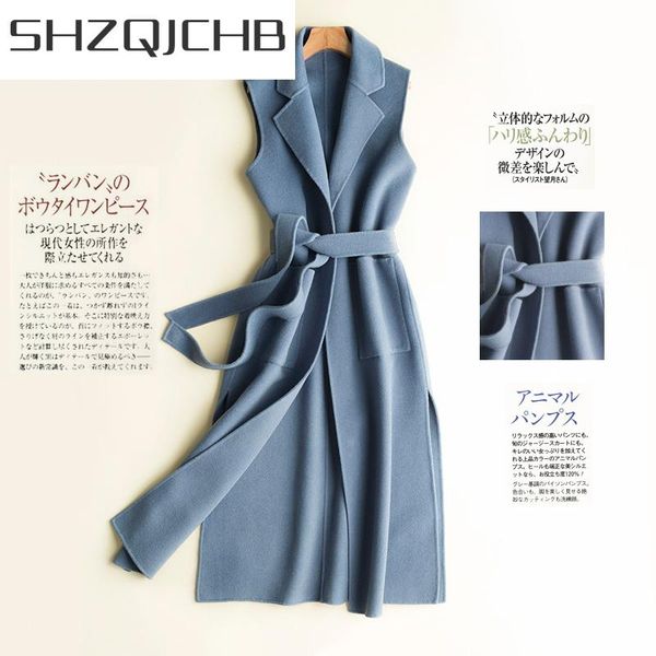women's wool & blends shzq 2021 fashion double-side cashmere vest long 100% coat female waistcoat for women colete feminino fs-mj01, Black
women's wool & blends shzq 2021 fashion double-side cashmere vest long 100% coat female waistcoat for women colete feminino fs-mj01, Black