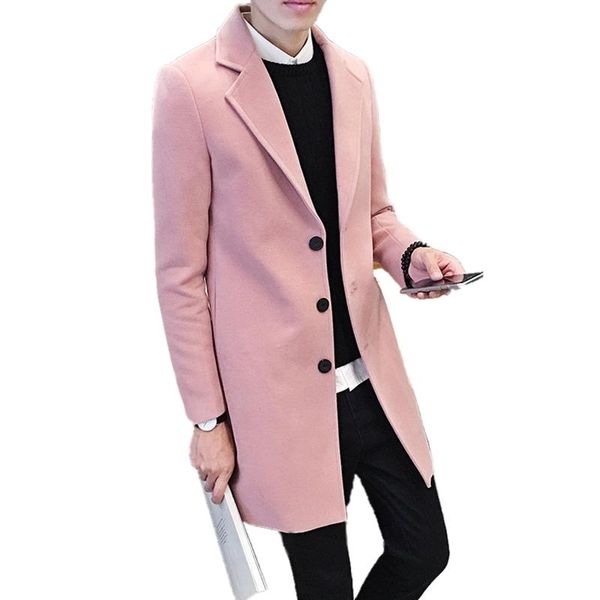 men's wool & blends men woolen coat korean style autumn winter slim single-breasted business casual trench solid color, Black
men's wool & blends men woolen coat korean style autumn winter slim single-breasted business casual trench solid color, Black